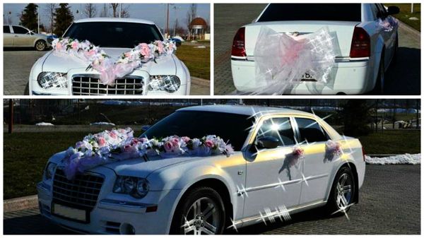 Chrysler 300C белый заказать с водителем на свадьбу