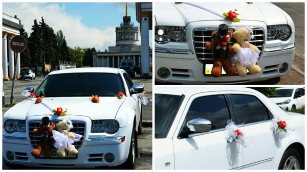 Chrysler 300C белый заказать с водителем на свадьбу
