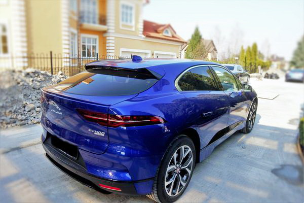 Jaguar I pace синий на свадьбу съемки заказать в аренду на прокат