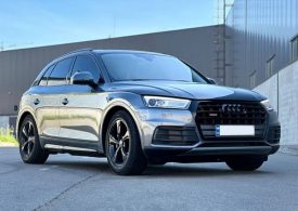 Внедорожник Audi Q5-Quattro серо-голубой арендовать c водителем прокат без водителя