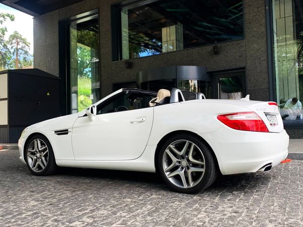 Mercedes SLK 250 белый прокат кабриолетов аренда кабриолета на свадьбу